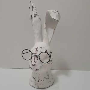 NWT Charming Farmhouse Shabby Chic White Rabbit Tabletop Decor